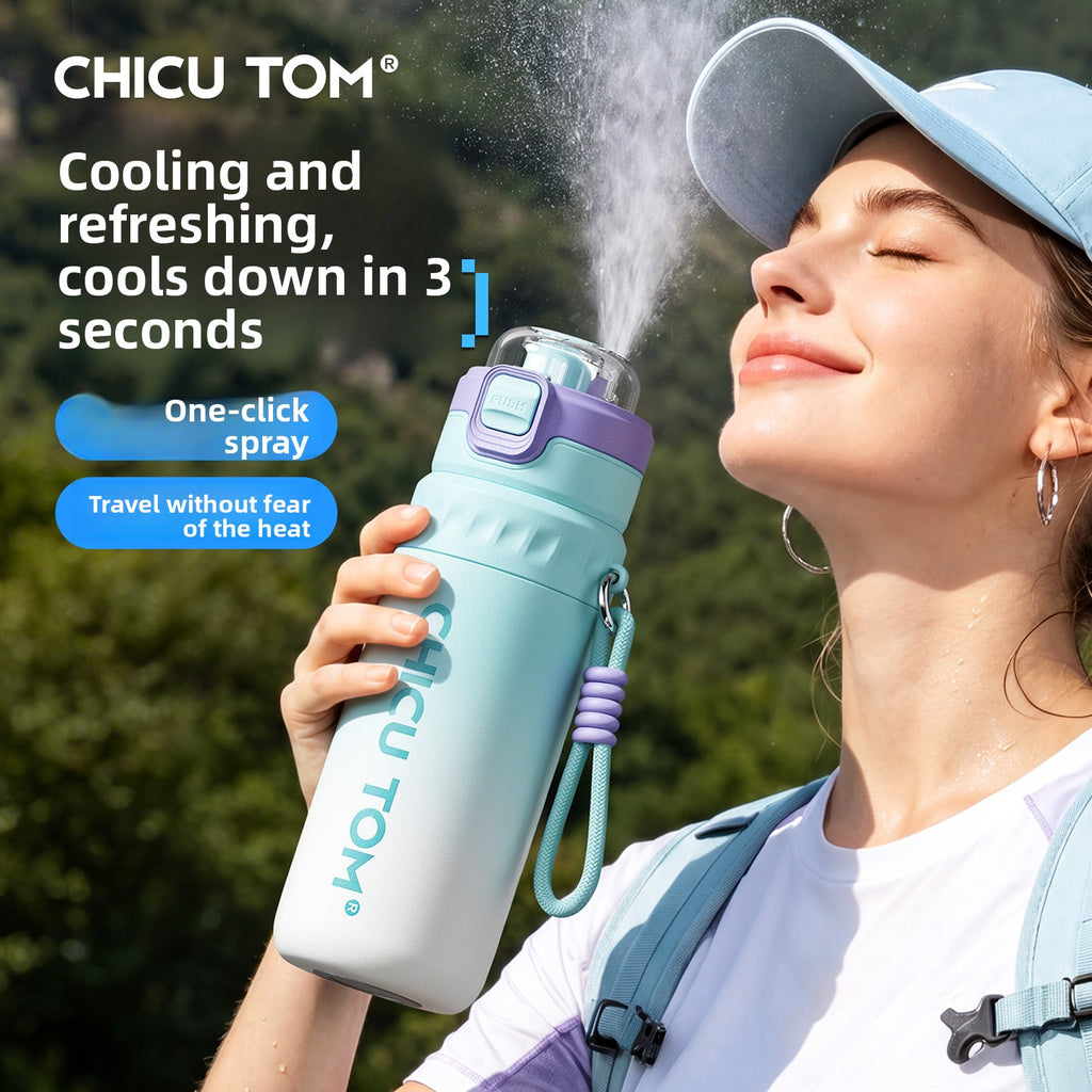 Stainless Steel Thermal Spray Water Bottle