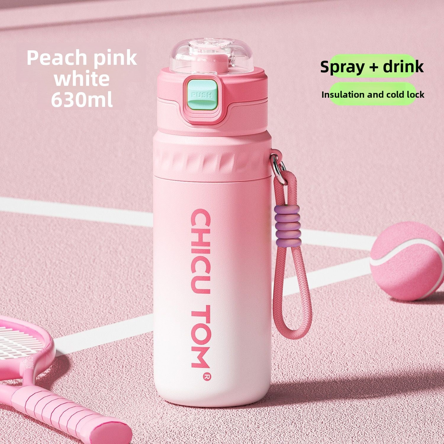 Stainless Steel Thermal Spray Water Bottle