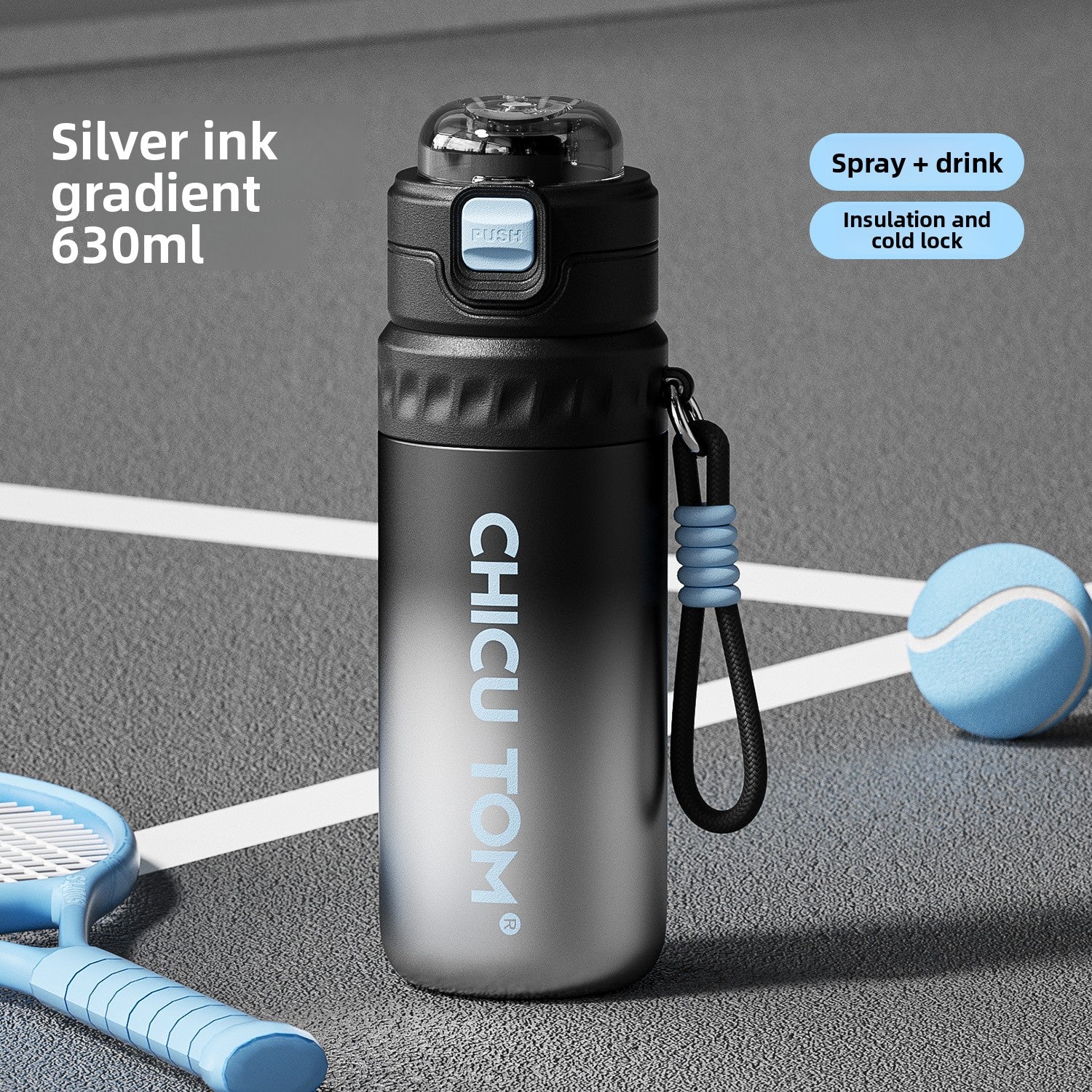 Stainless Steel Thermal Spray Water Bottle