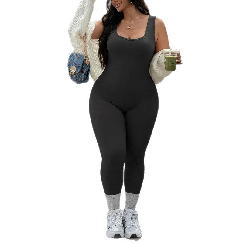 Plus Size Seamless Jumpsuit for Women Elastic Sports Fitness Wear