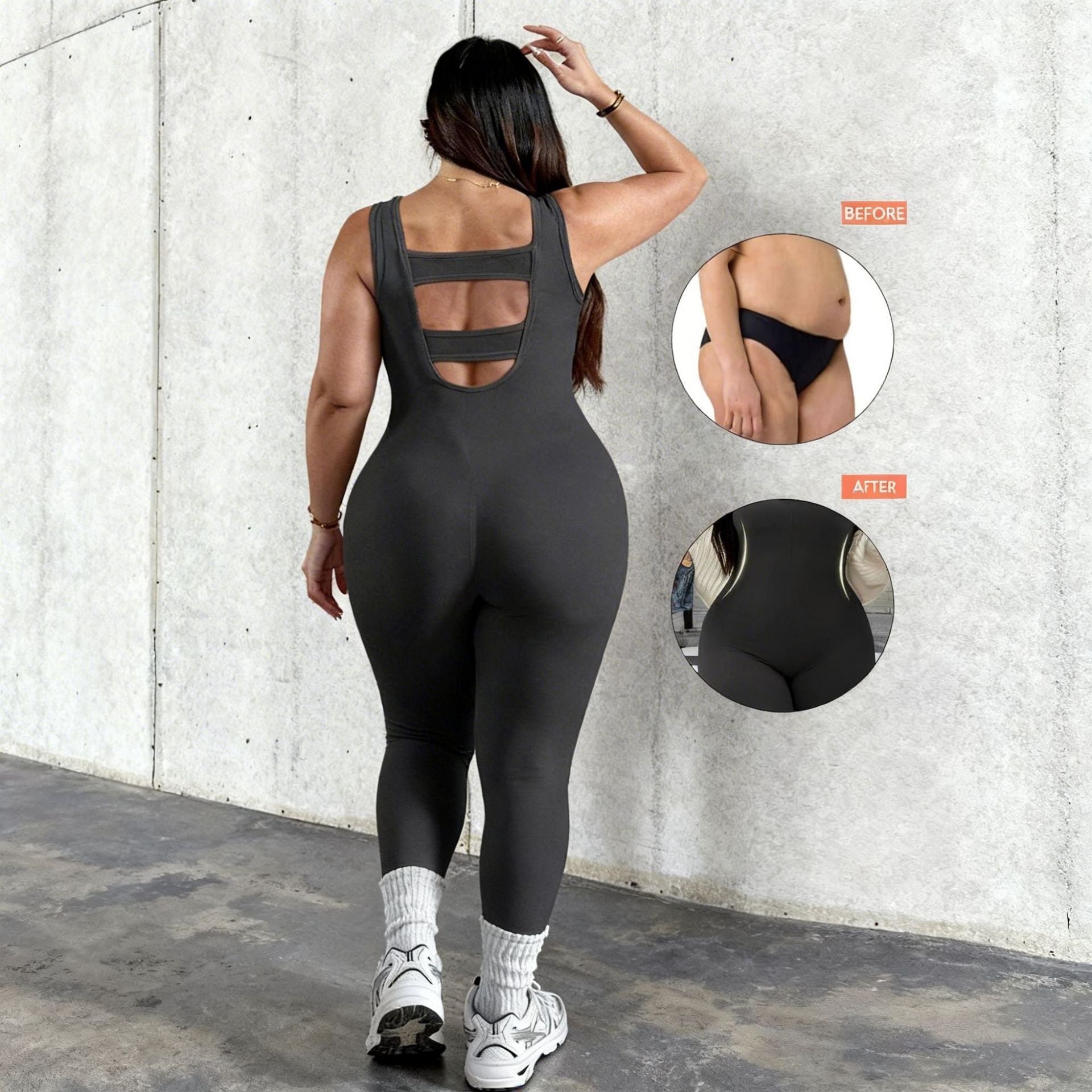 Plus Size Seamless Jumpsuit for Women Elastic Sports Fitness Wear