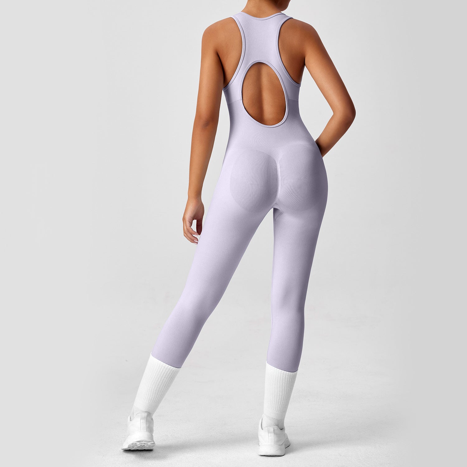Yoga Suit Hollow Back High Elastic Tight Fit Fitness Suit for Women