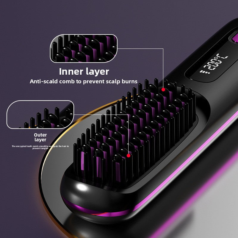 Wireless Hair Straightening Comb with Negative Ion Technology