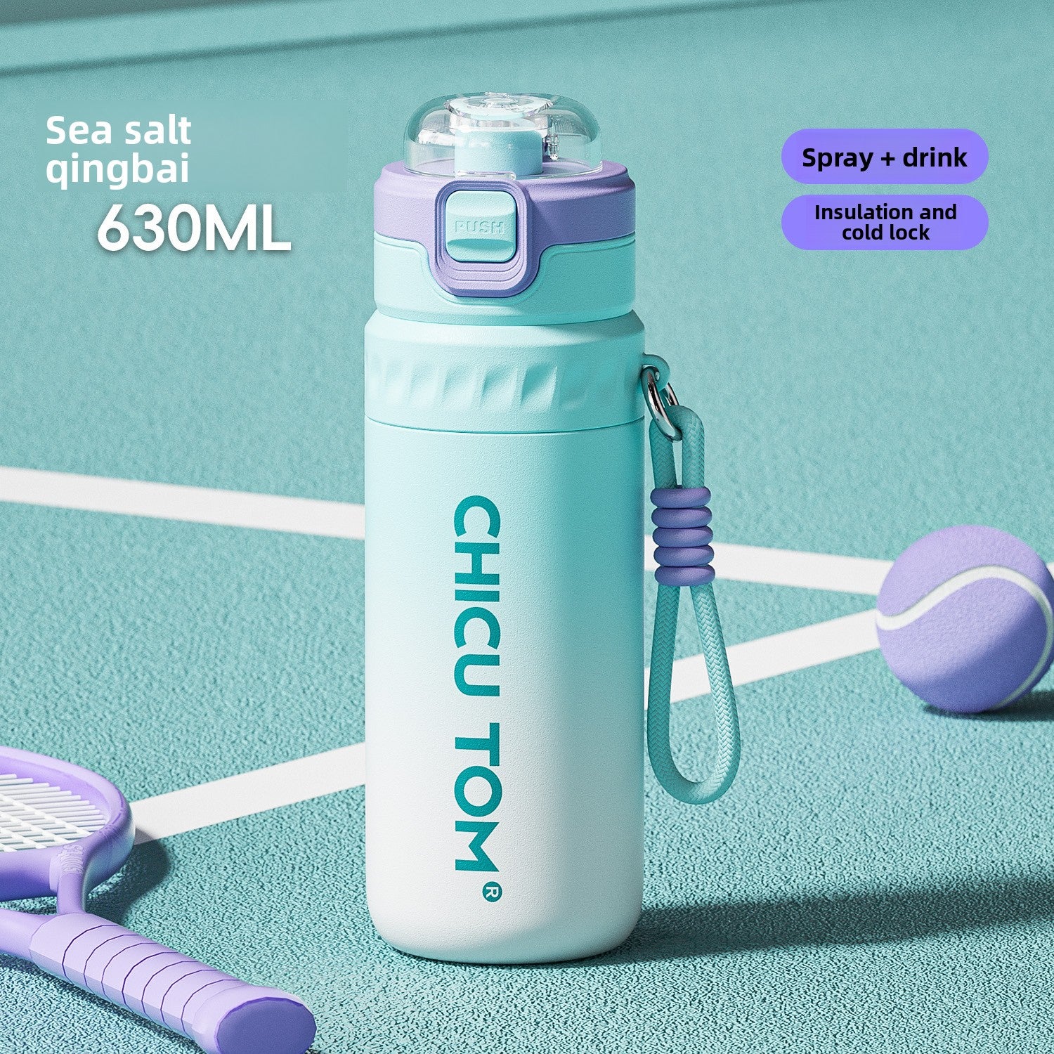 Stainless Steel Thermal Spray Water Bottle