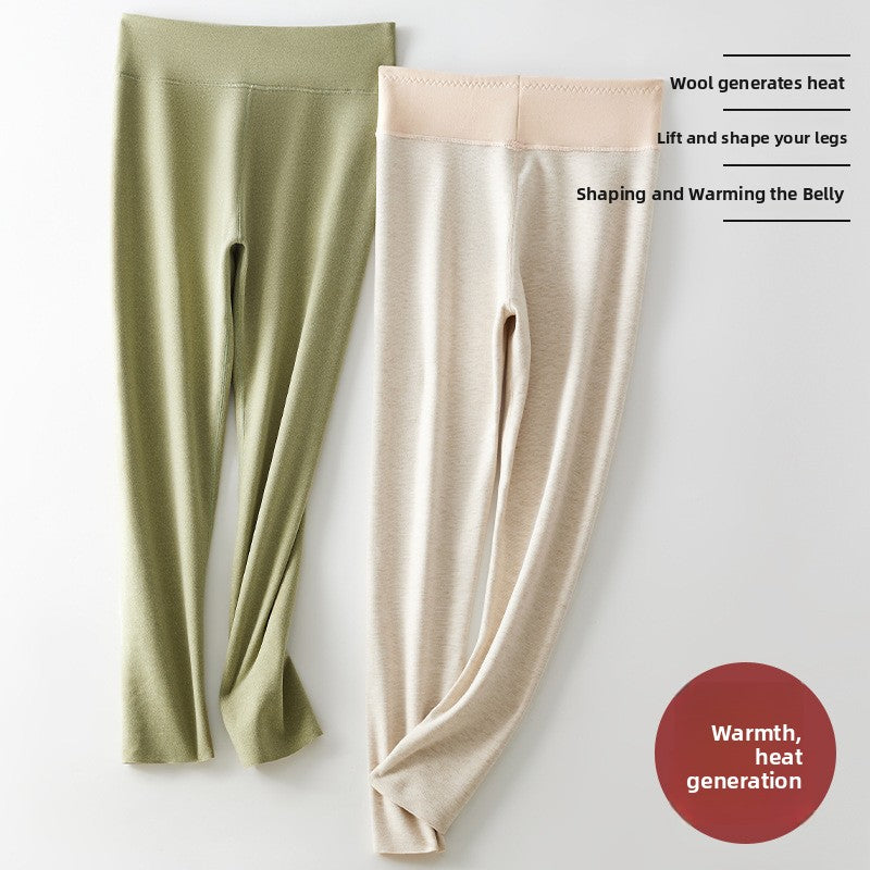 Women's Cashmere Silk Thermal Leggings Seamless Fleece Lined Base Layer Pants