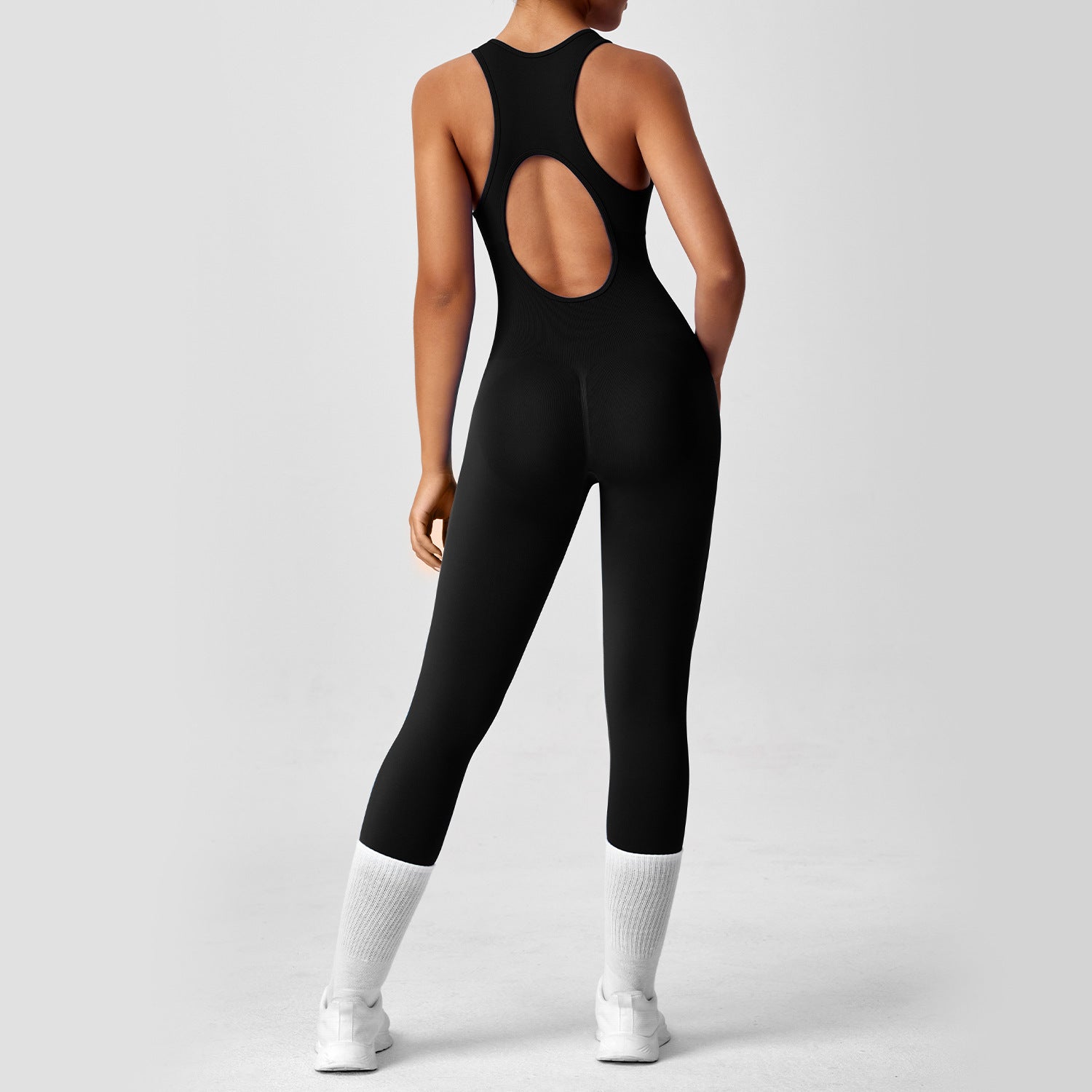 Yoga Suit Hollow Back High Elastic Tight Fit Fitness Suit for Women